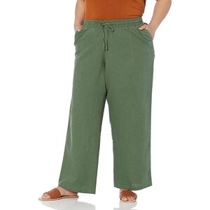 Amazon Essentials Green Wide Leg Pants with Drawstring Waist